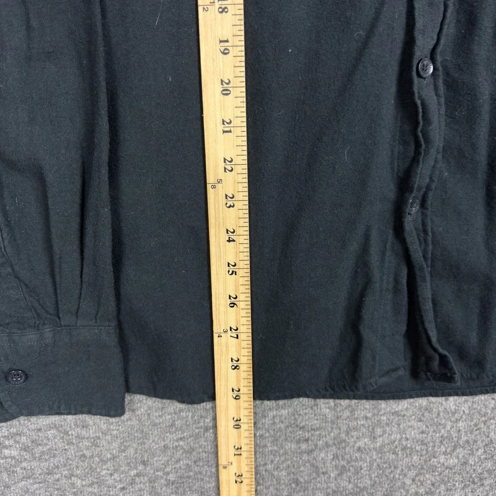True Religion Shirt Mens XXL Black Utility Flannel Long Sleeve Button Western